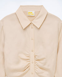 BEIGE / NEW / QTY : 43 / Robe Courte Manche Longue Magda - Beige