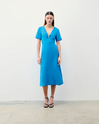 Y. ONLY PORTE / TROPICAL BLUE
 / NEW / QTY : 88 / Robe Longue Manche Courte Arielle - Tropical Blue