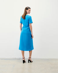 Y. ONLY PORTE / TROPICAL BLUE
 / NEW / QTY : 88 / Robe Longue Manche Courte Arielle - Tropical Blue