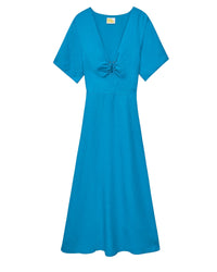 Robe longue en lin - Tropical Blue