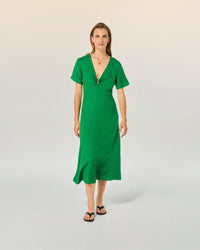 TROPICAL GREEN / NEW / QTY : 54 / Robe Longue Manche Courte Arielle - Tropical Green