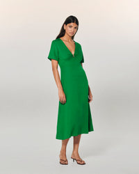 TROPICAL GREEN / NEW / QTY : 54 / Robe Longue Manche Courte Arielle - Tropical Green
