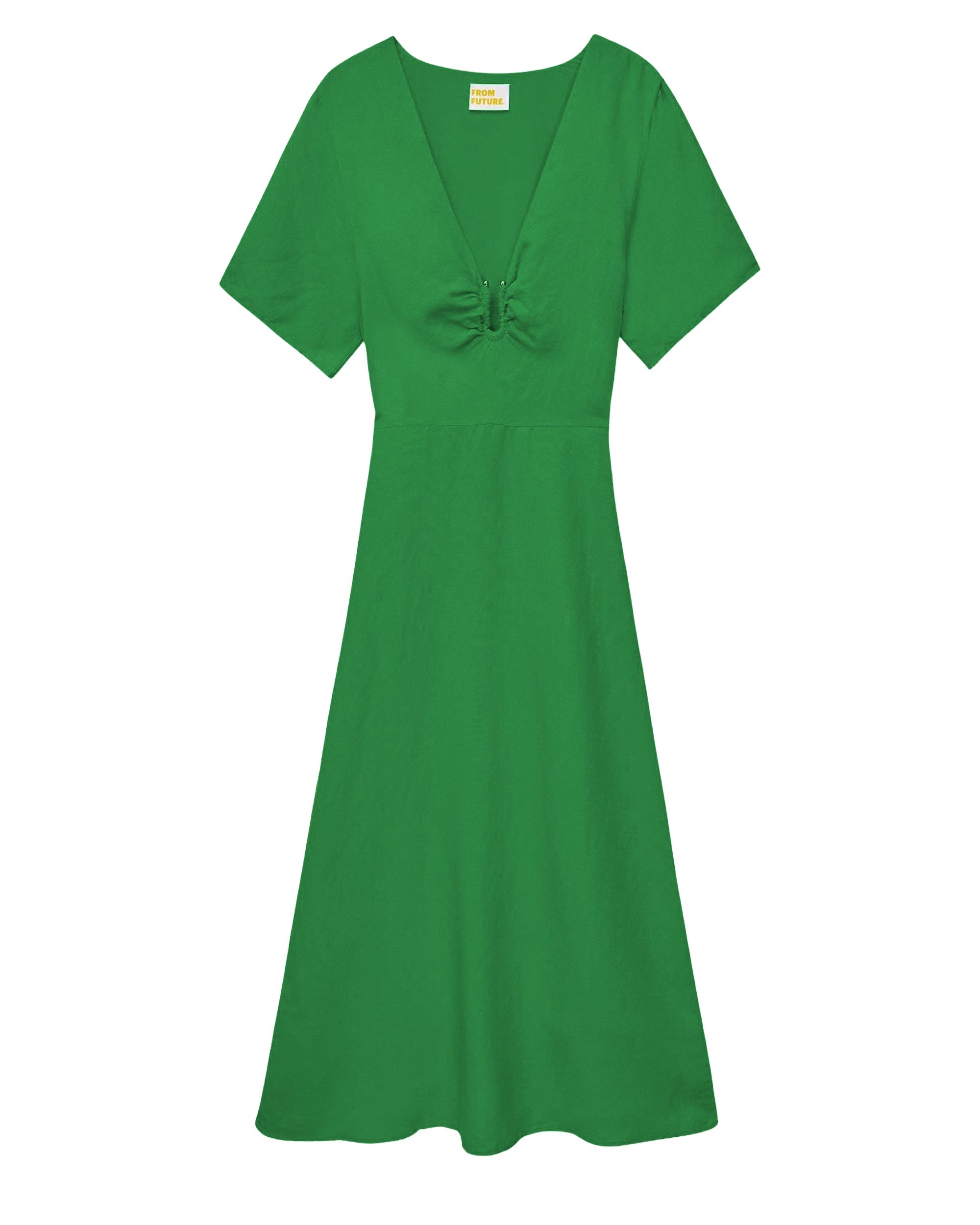 Robe longue en lin - Tropical Green