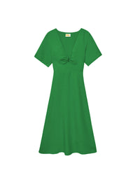 Robe Longue Manche Courte Arielle - Tropical Green
