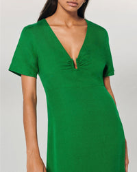 Robe longue en lin - Tropical Green