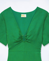 TROPICAL GREEN / NEW / QTY : 54 / Robe Longue Manche Courte Arielle - Tropical Green