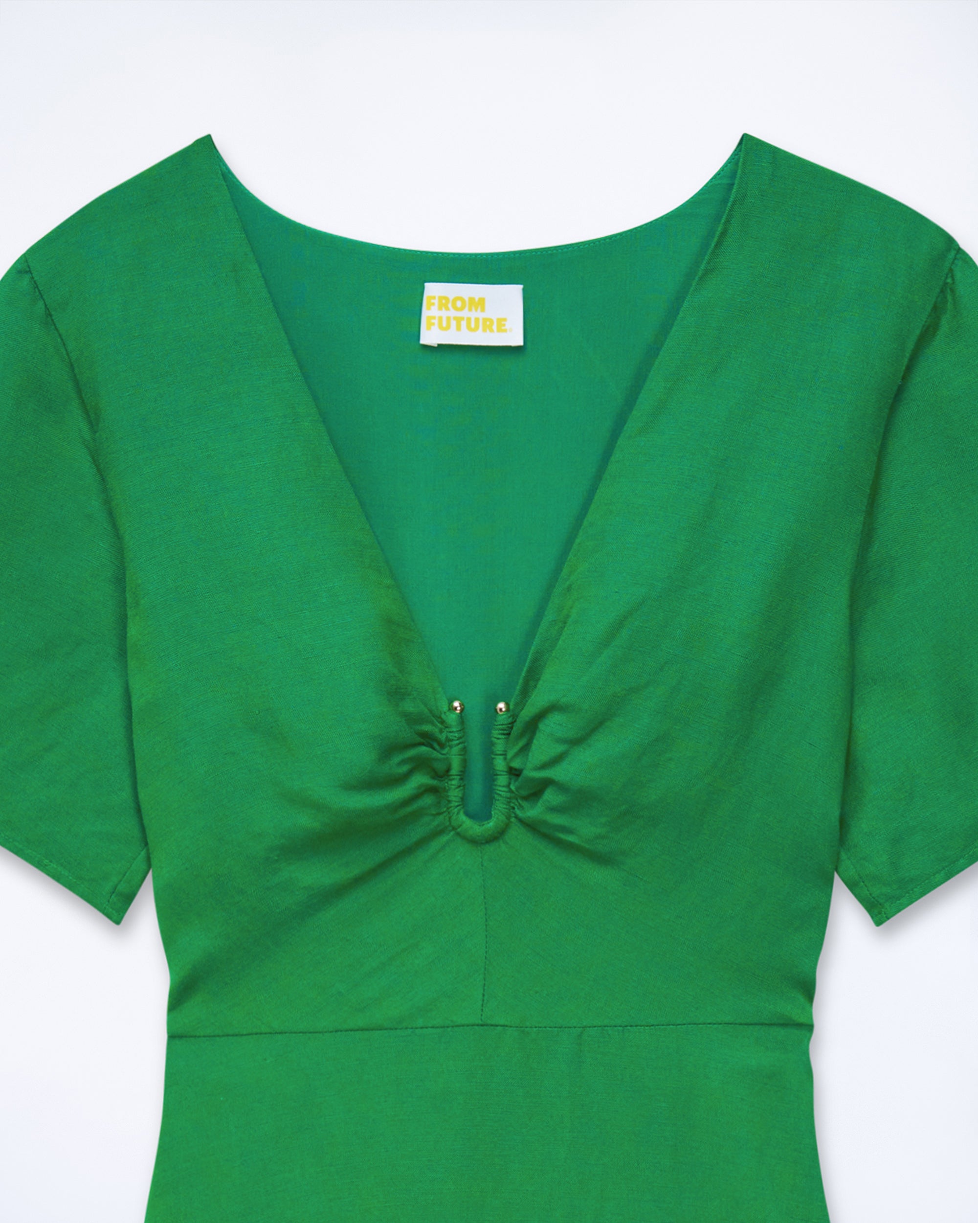 TROPICAL GREEN / NEW / QTY : 54 / Robe Longue Manche Courte Arielle - Tropical Green