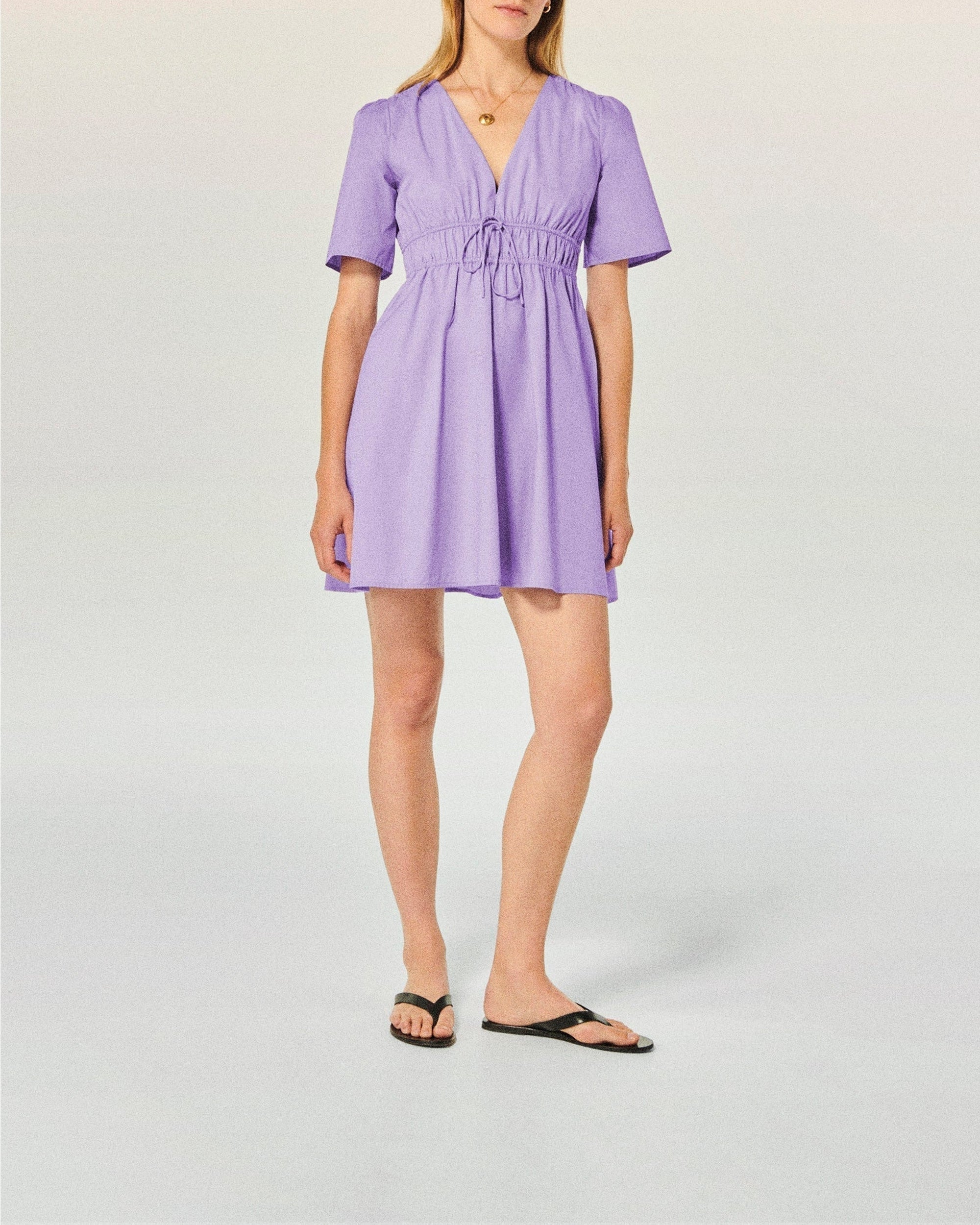 Short-sleeved dress - Lilac