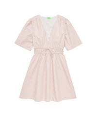 BEIGE RAYÉ / DJV / QTY : 13 / Robe Courte Manche Courte Flora - Beige Rayé