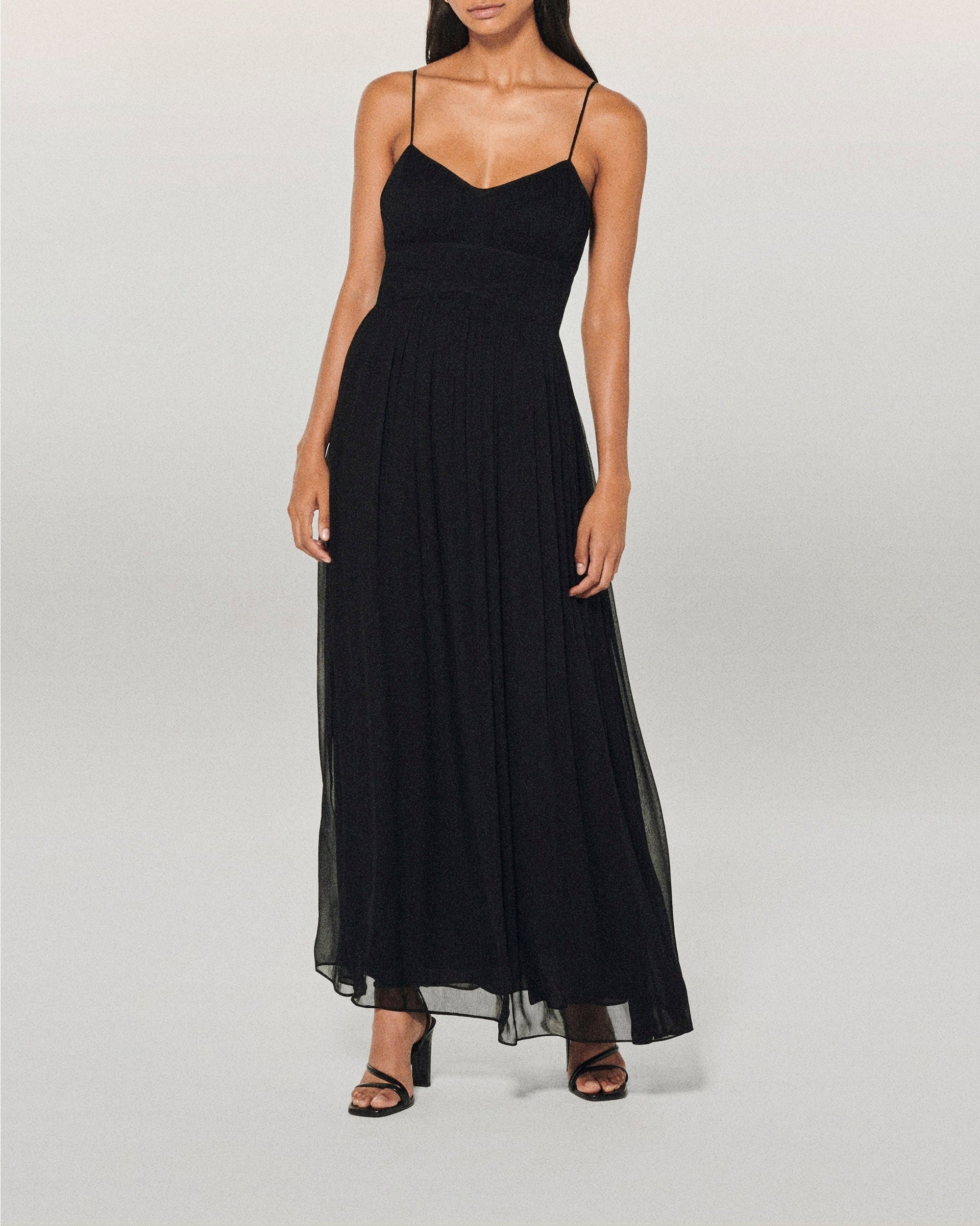 Robe longue à bretelles Noah - Noir