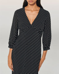 Robe longue évasée - Pois Noir