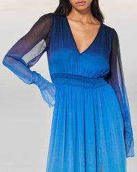Robe longue Mousseline - Blurry Ocean
