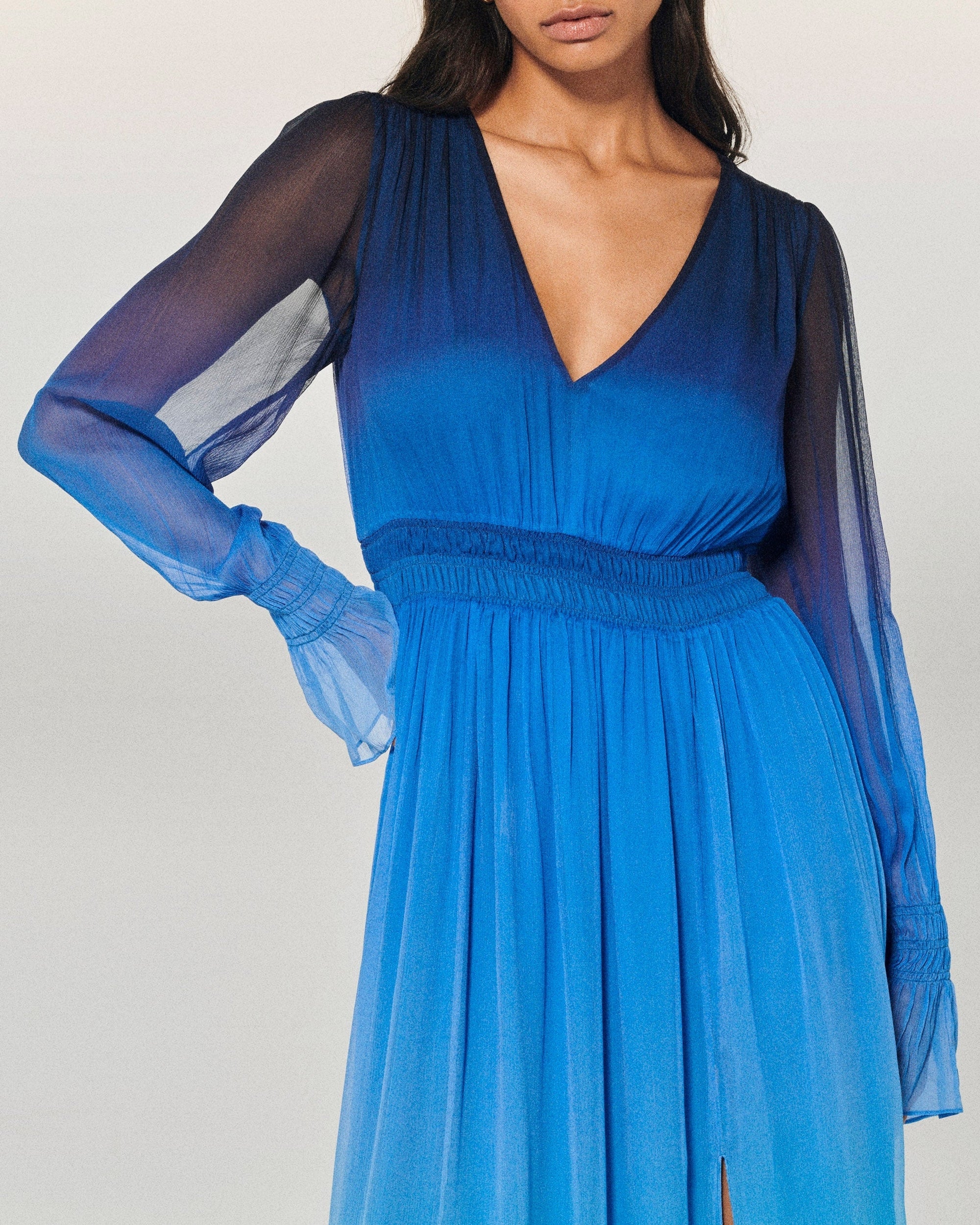 Robe longue Mousseline - Blurry Ocean