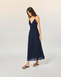 NAVY / DJV / QTY : 6 / Robe Longue Bretelle Sofia - Navy