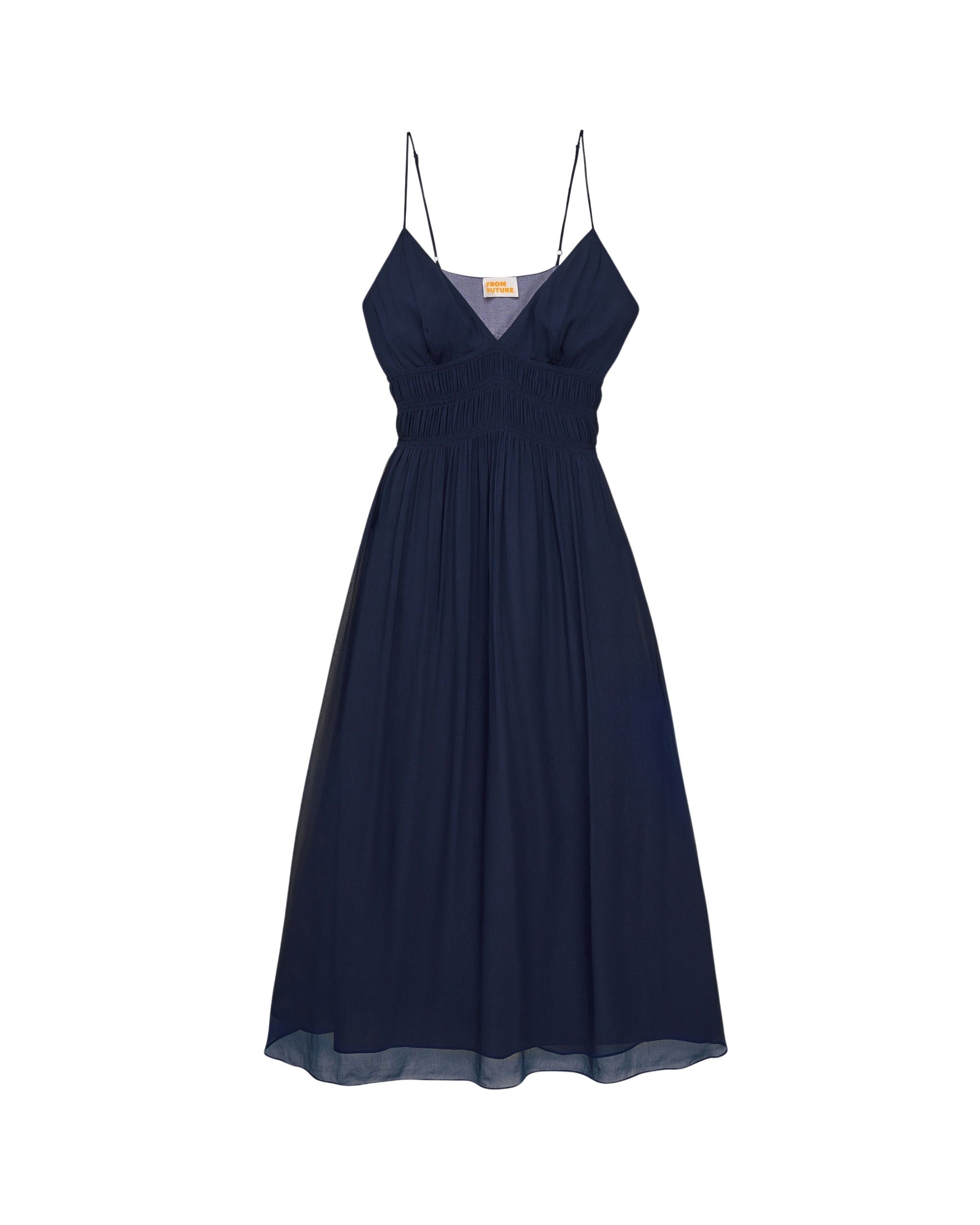 NAVY / DJV / QTY : 6 / Robe Longue Bretelle Sofia - Navy