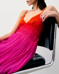Robe longue à bretelles Sofia - Blurry Sunset