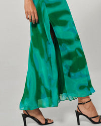 Robe longue à bretelles en mousseline - Marvelous Green