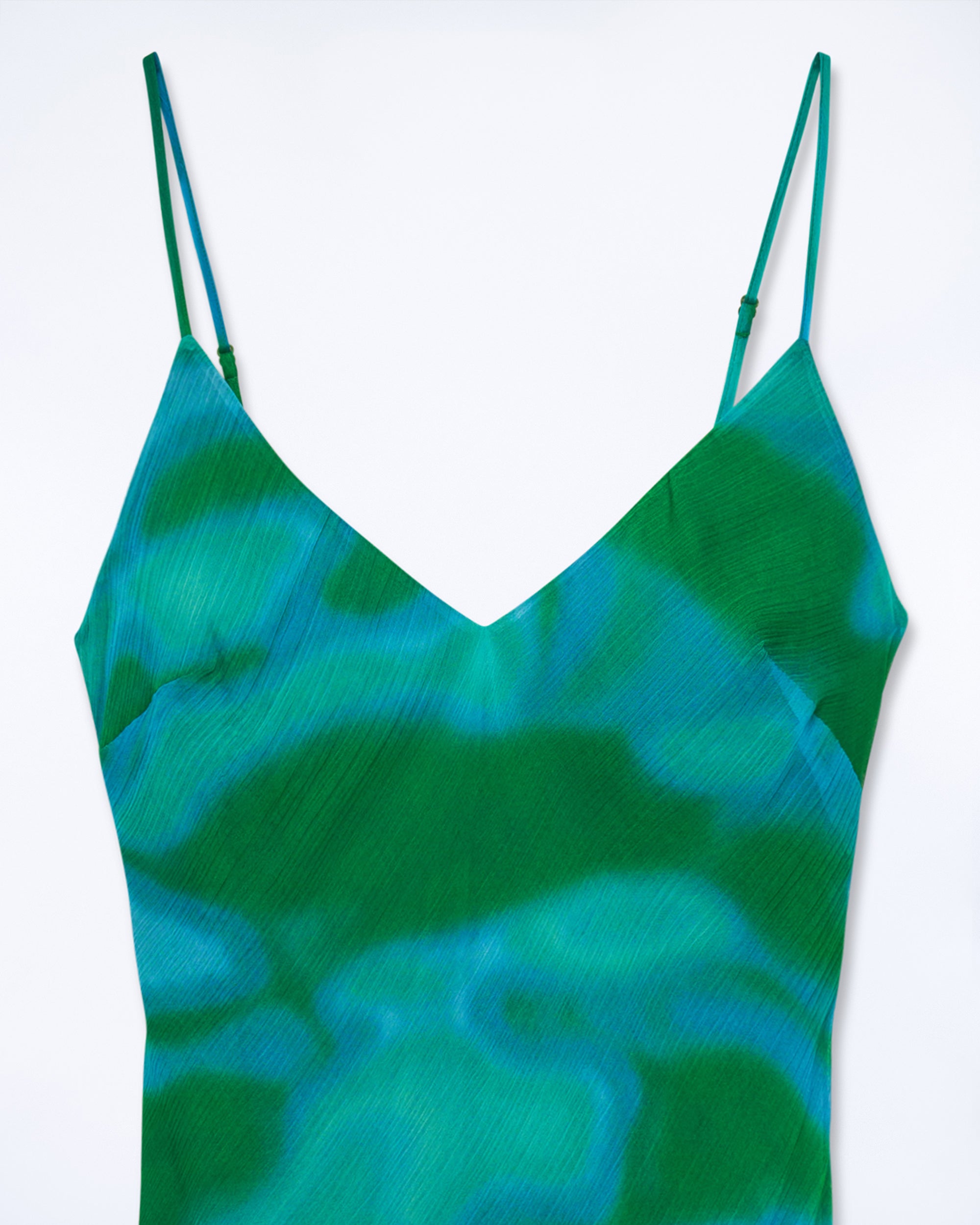 Robe longue à bretelles en mousseline - Marvelous Green