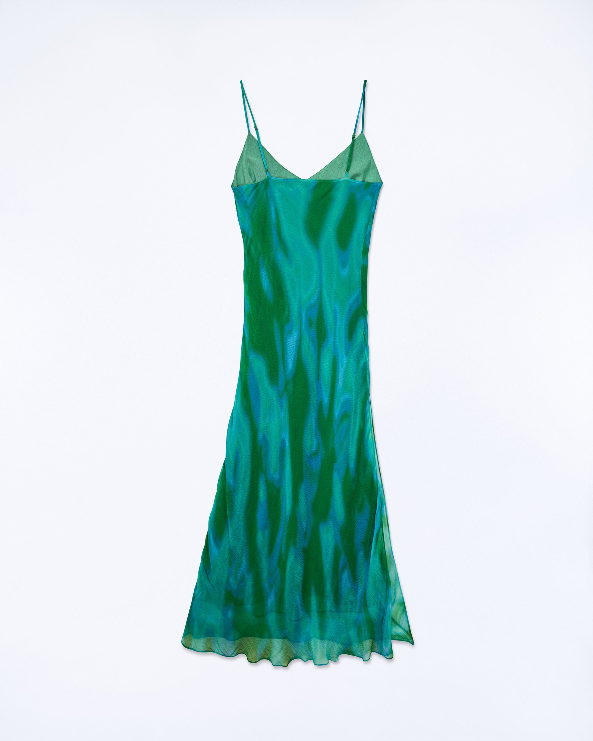 Robe longue à bretelles en mousseline - Marvelous Green