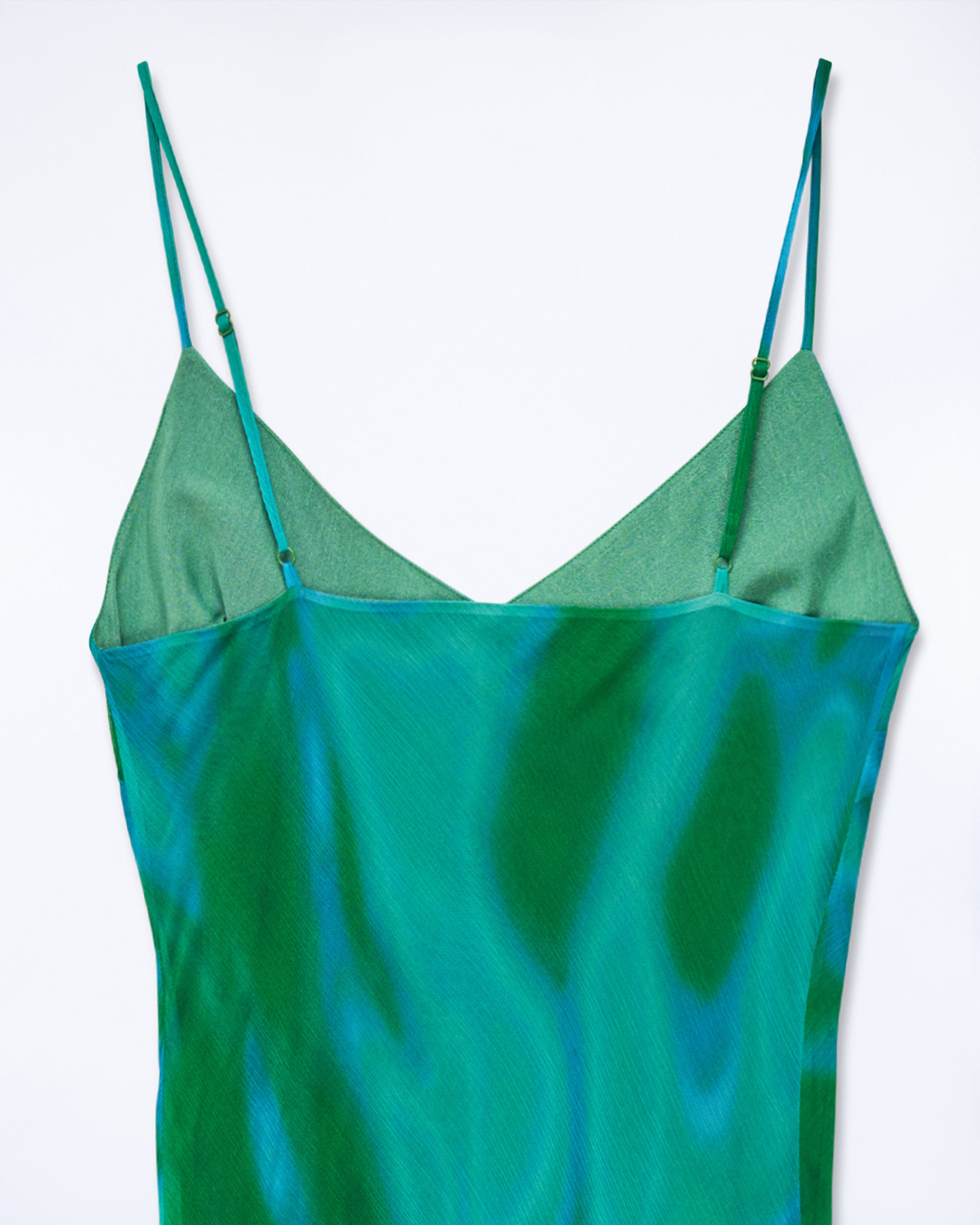 Robe longue à bretelles en mousseline - Marvelous Green