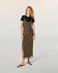 WINTER LEOPARD / NEW / QTY : 3 / Robe Longue Bretelle Mousseline - Winter Leopard
