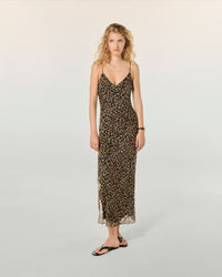 WINTER LEOPARD / NEW / QTY : 3 / Robe Longue Bretelle Mousseline - Winter Leopard