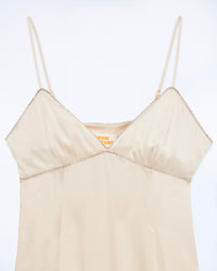 Robe courte à bretelles Tessia en soie - Champagne