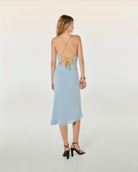 BABY BLUE / DJV / QTY : 56 / Robe Longue Bretelle Emmy - Baby Blue
