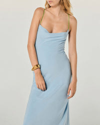 Robe longue à bretelles Emmy - Baby Blue
