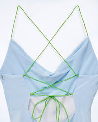 BABY BLUE / DJV / QTY : 56 / Robe Longue Bretelle Emmy - Baby Blue