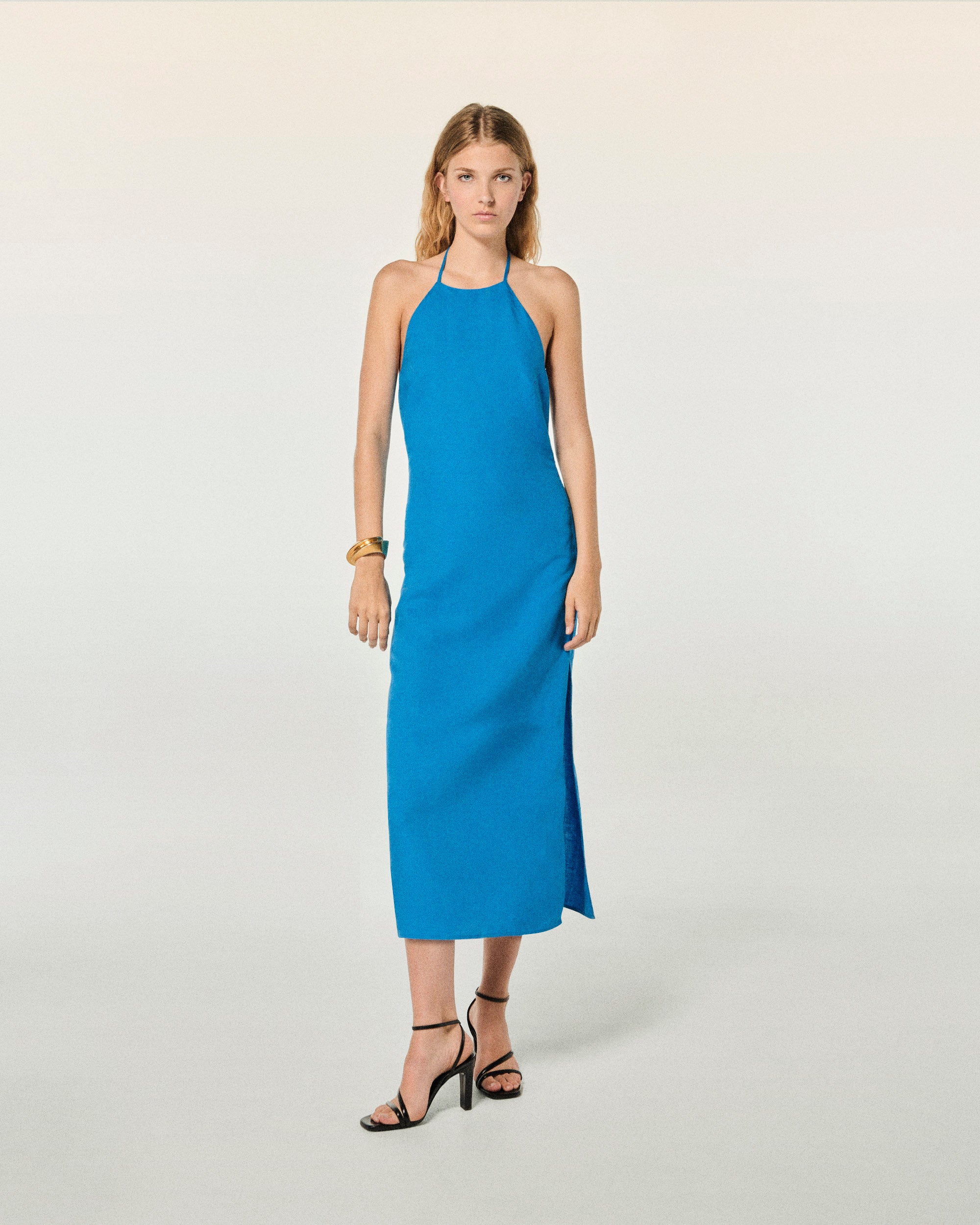 TROPICAL BLUE
 / NEW / QTY : 12 / Robe Longue Bretelle Josie - Tropical Blue