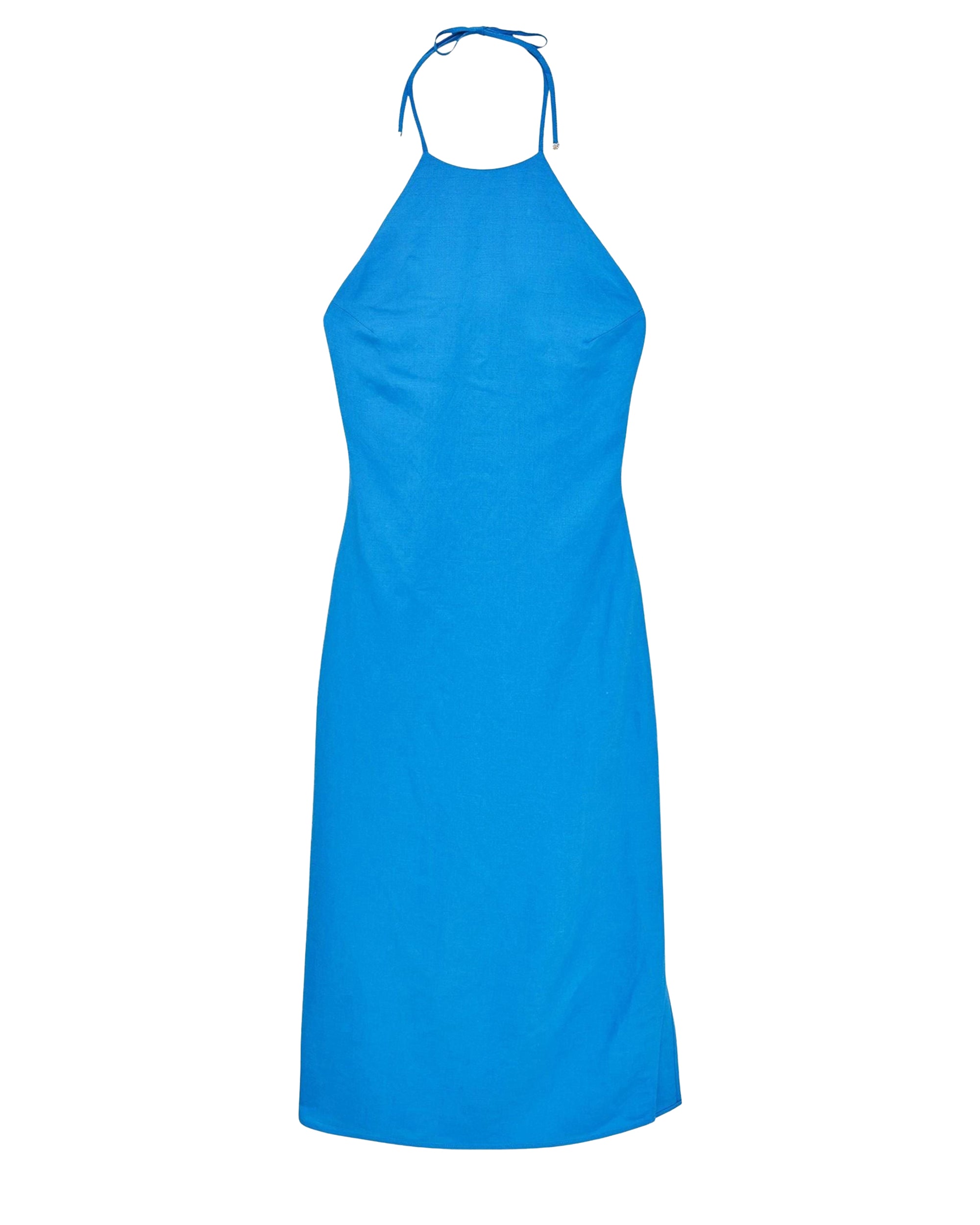 Robe longue à bretelles Josie en lin - Tropical Blue