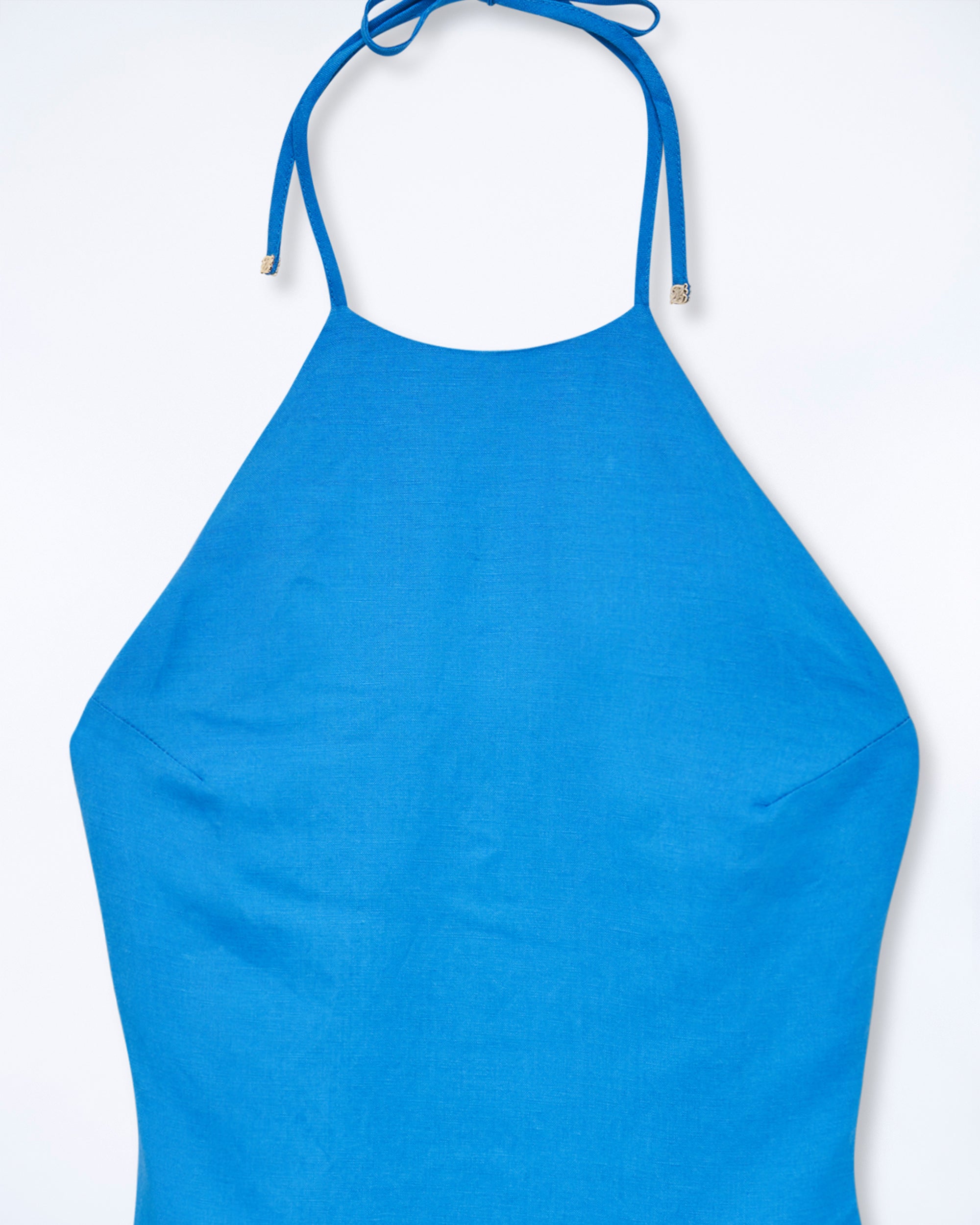 Robe longue à bretelles Josie en lin - Tropical Blue