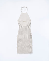 Y. ONLY PORTE / POIS ECRU / NEW / QTY : 6 / Robe Longue Bretelle Josie - Pois Ecru