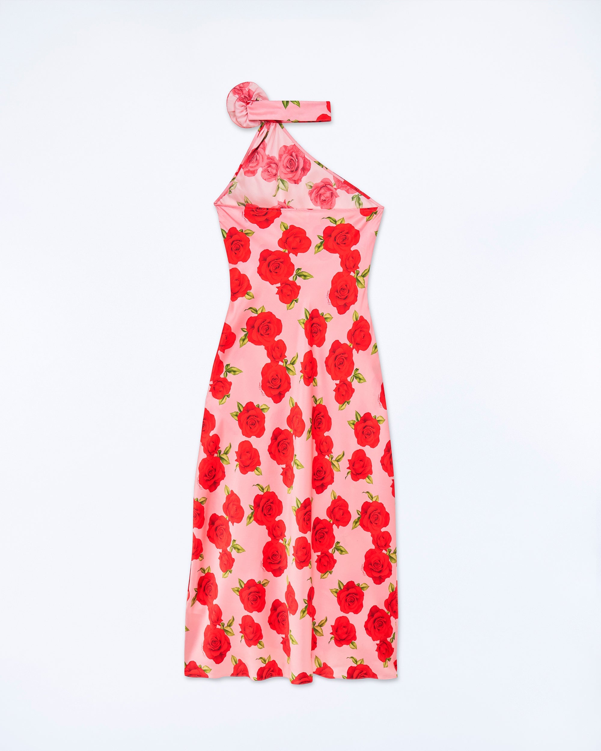 Robe longue asymétrique Sienna en soie - Hot Roses