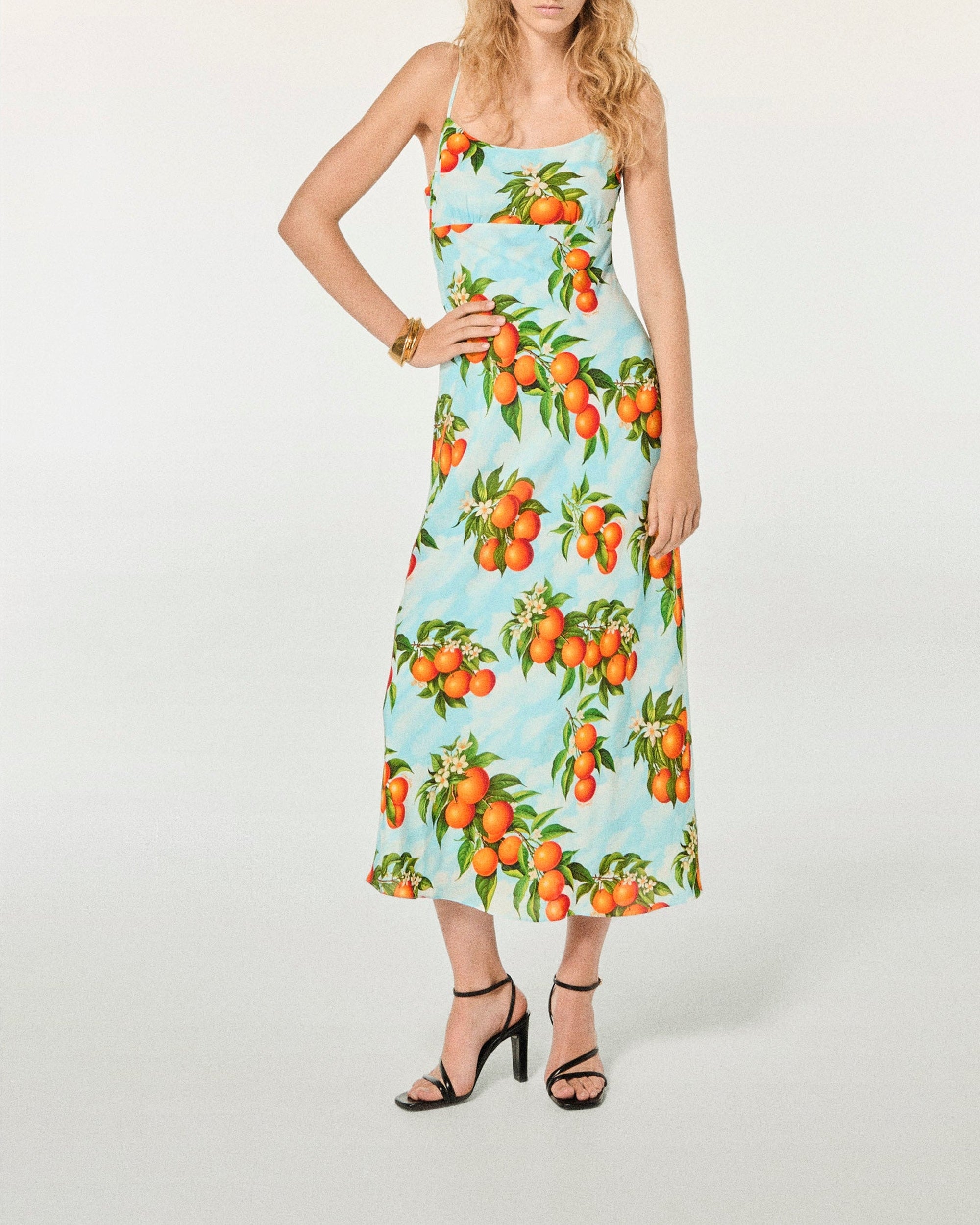 Robe longue à bretelles Ilona - Orange Sky