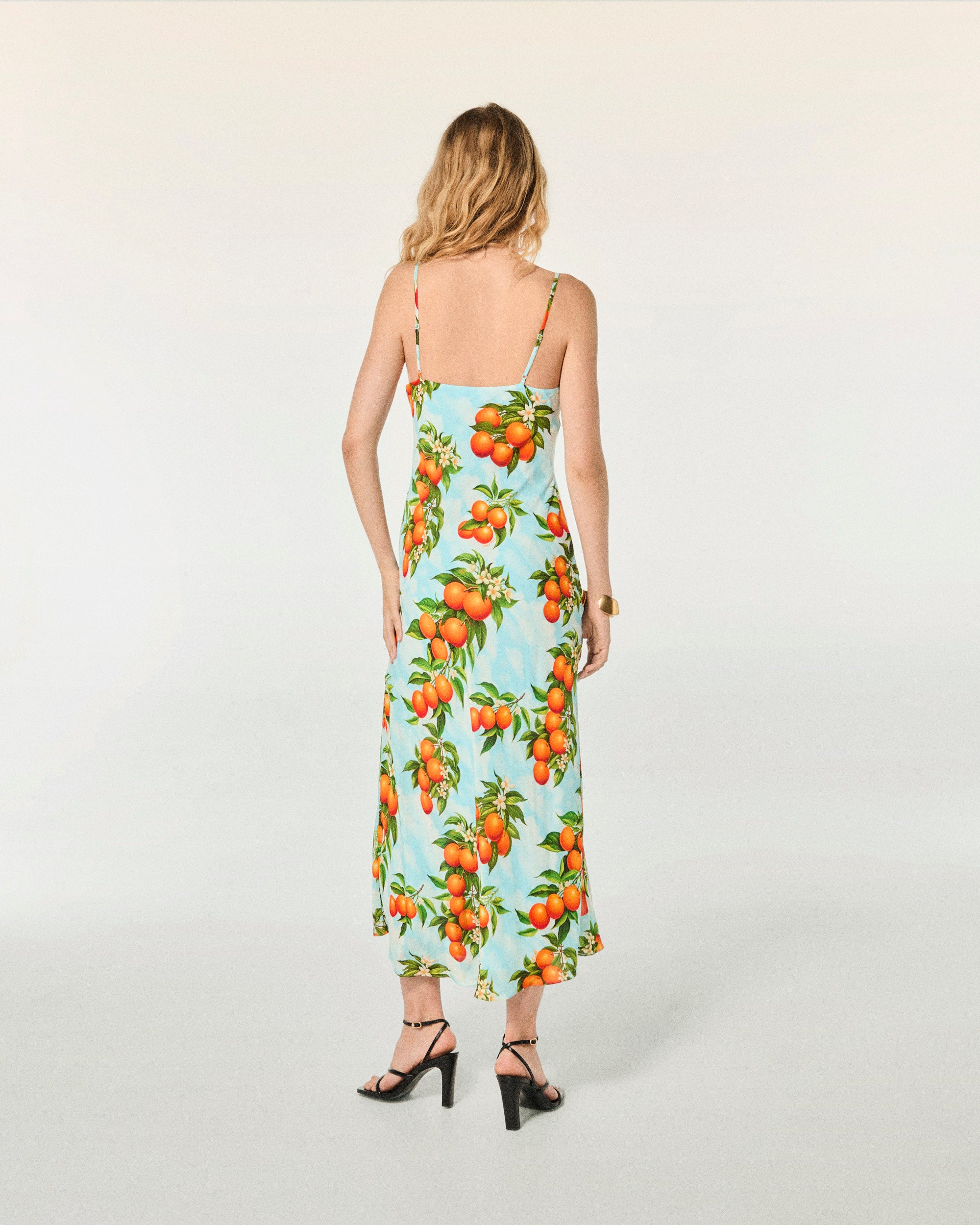 Robe longue à bretelles Ilona - Orange Sky