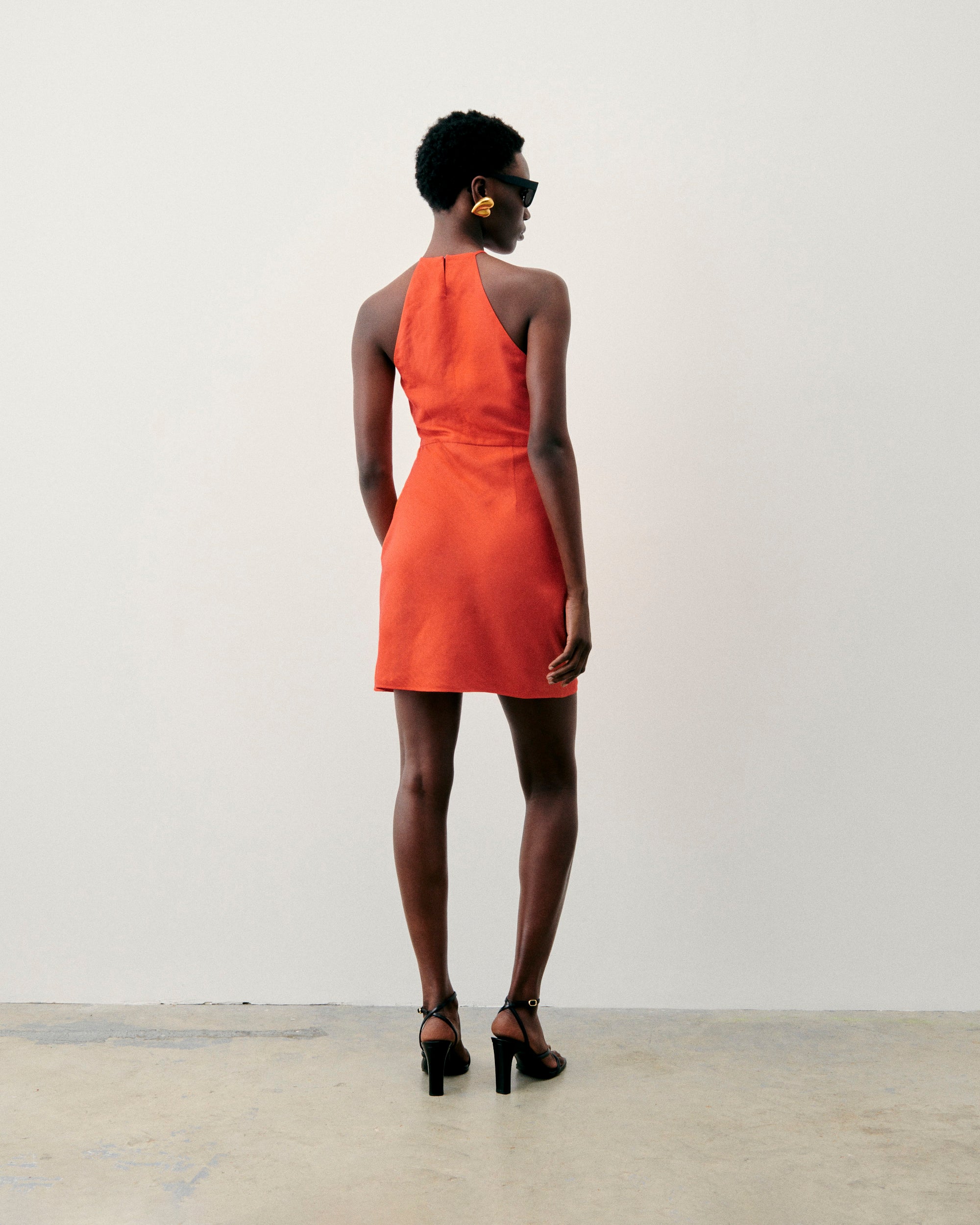 ORANGE / NEW / QTY : 1 / Robe Courte Bretelle Betty - Orange