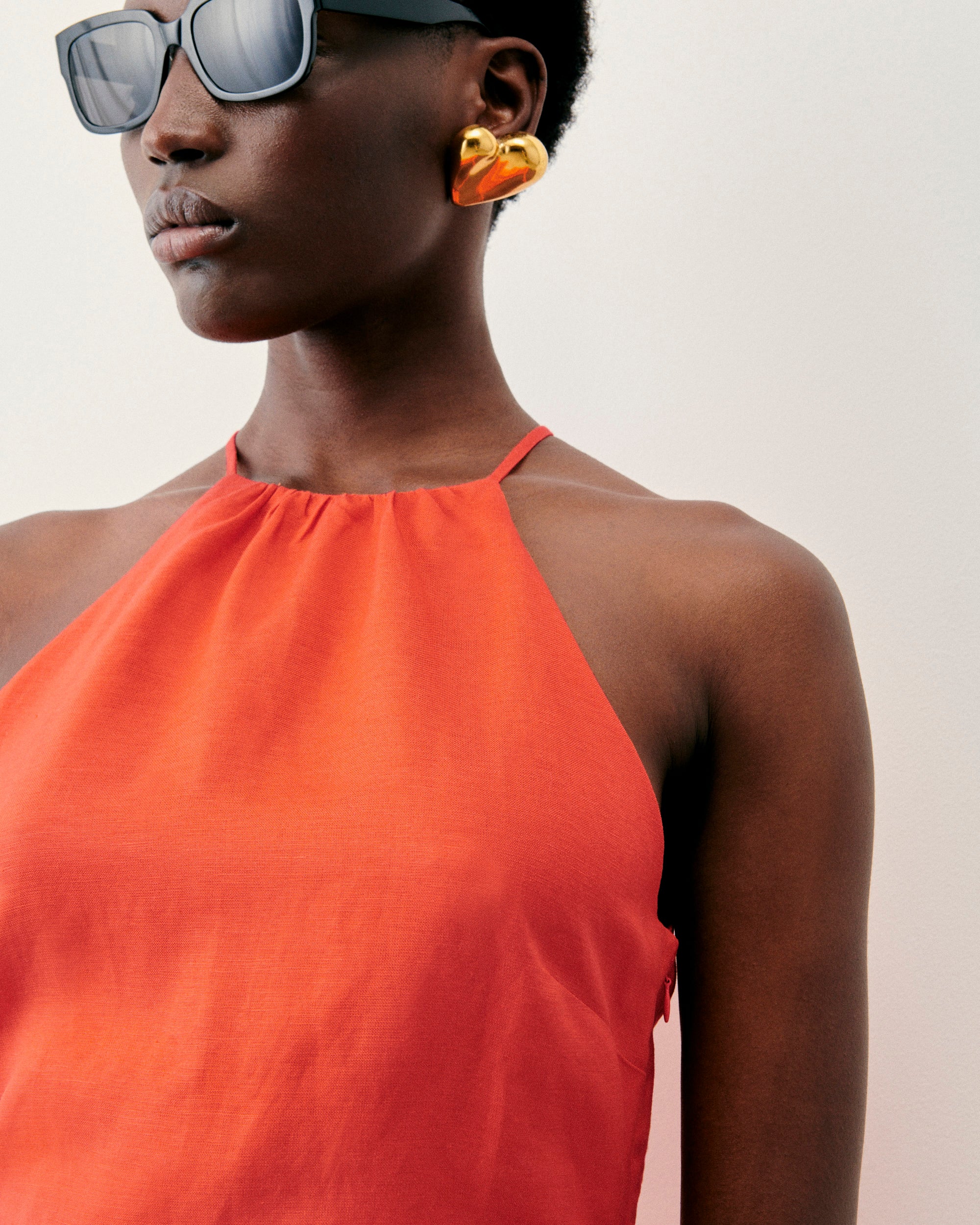 ORANGE / NEW / QTY : 1 / Robe Courte Bretelle Betty - Orange