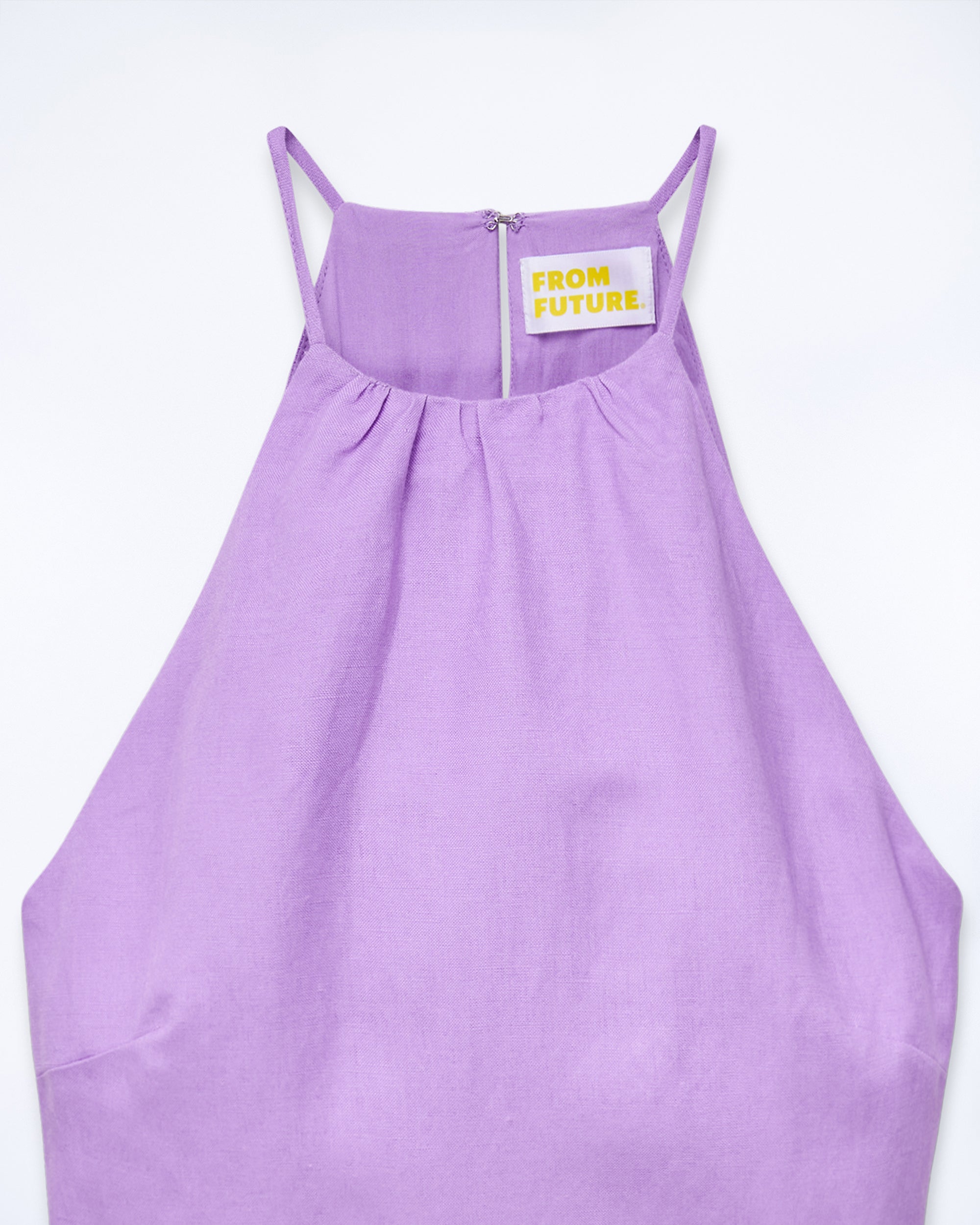 Betty strapless short dress in linen - Lilac