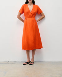 Linen maxi dress - Orange