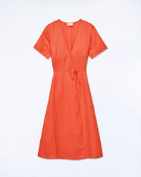 ORANGE / NEW / QTY : 52 / Robe Longue Manche Courte Evie - Orange