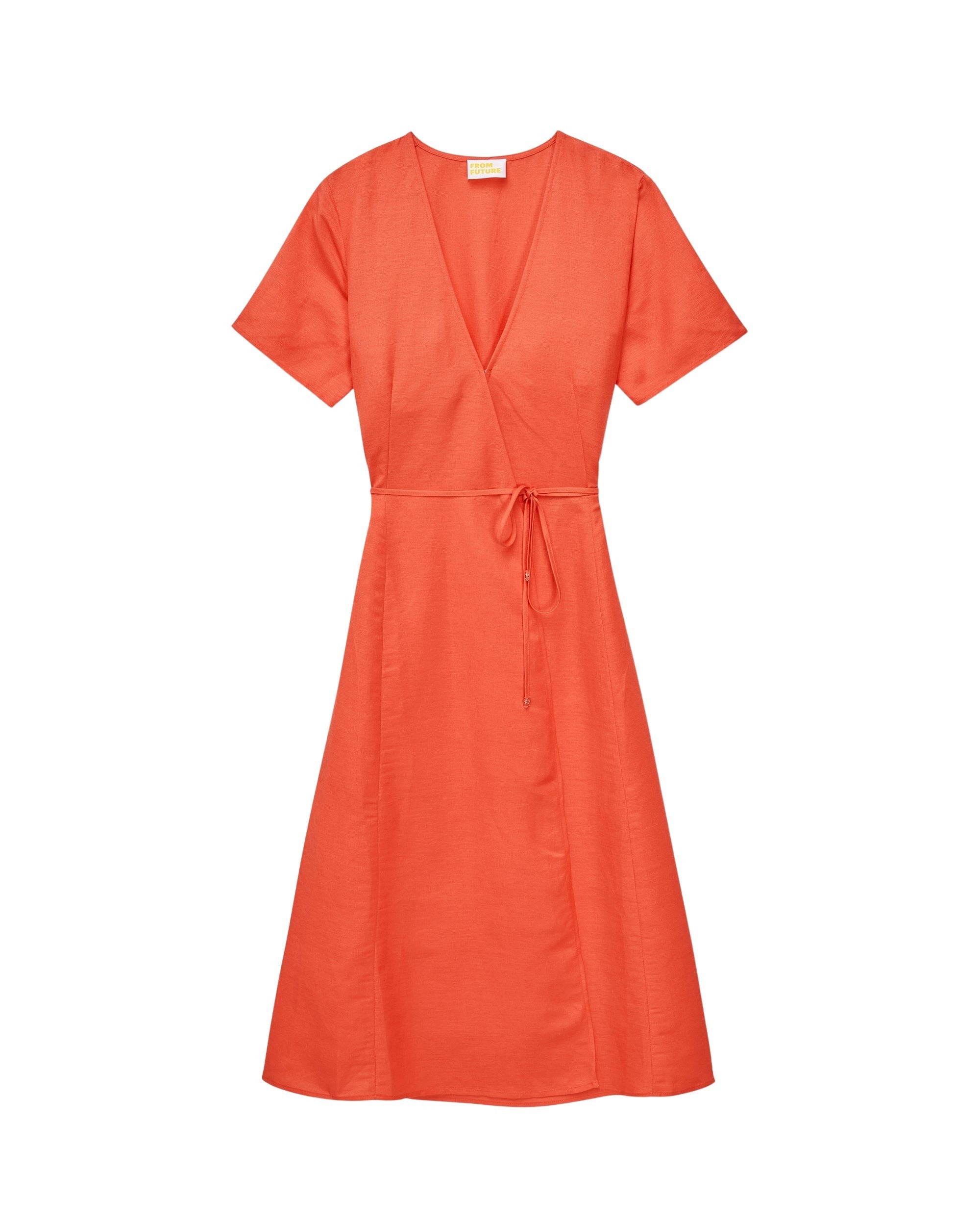 Robe Longue Manche Courte Evie - Orange