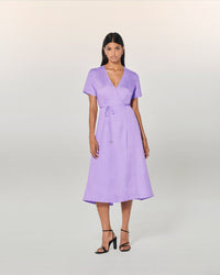 LILAS / NEW / QTY : 93 / Robe Longue Manche Courte Evie - Lilas