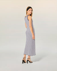 ECRU/NAVY / NEW / QTY : 43 / Robe Longue Bretelle - Ecru/Navy