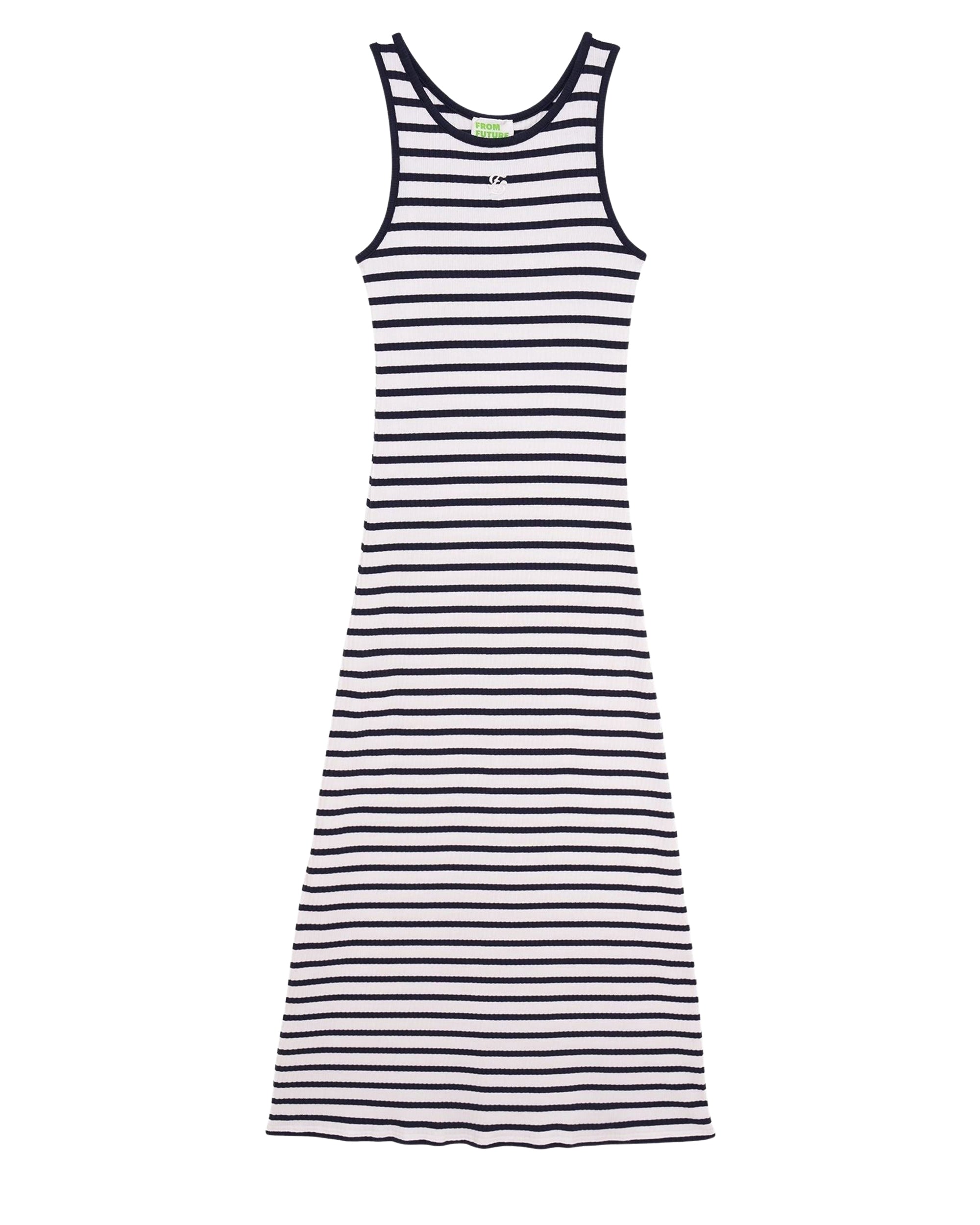 Robe longue à bretelles - Ecru & Navy
