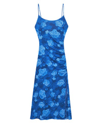 Maxi dress with mesh straps - Romantic Roses Bleu