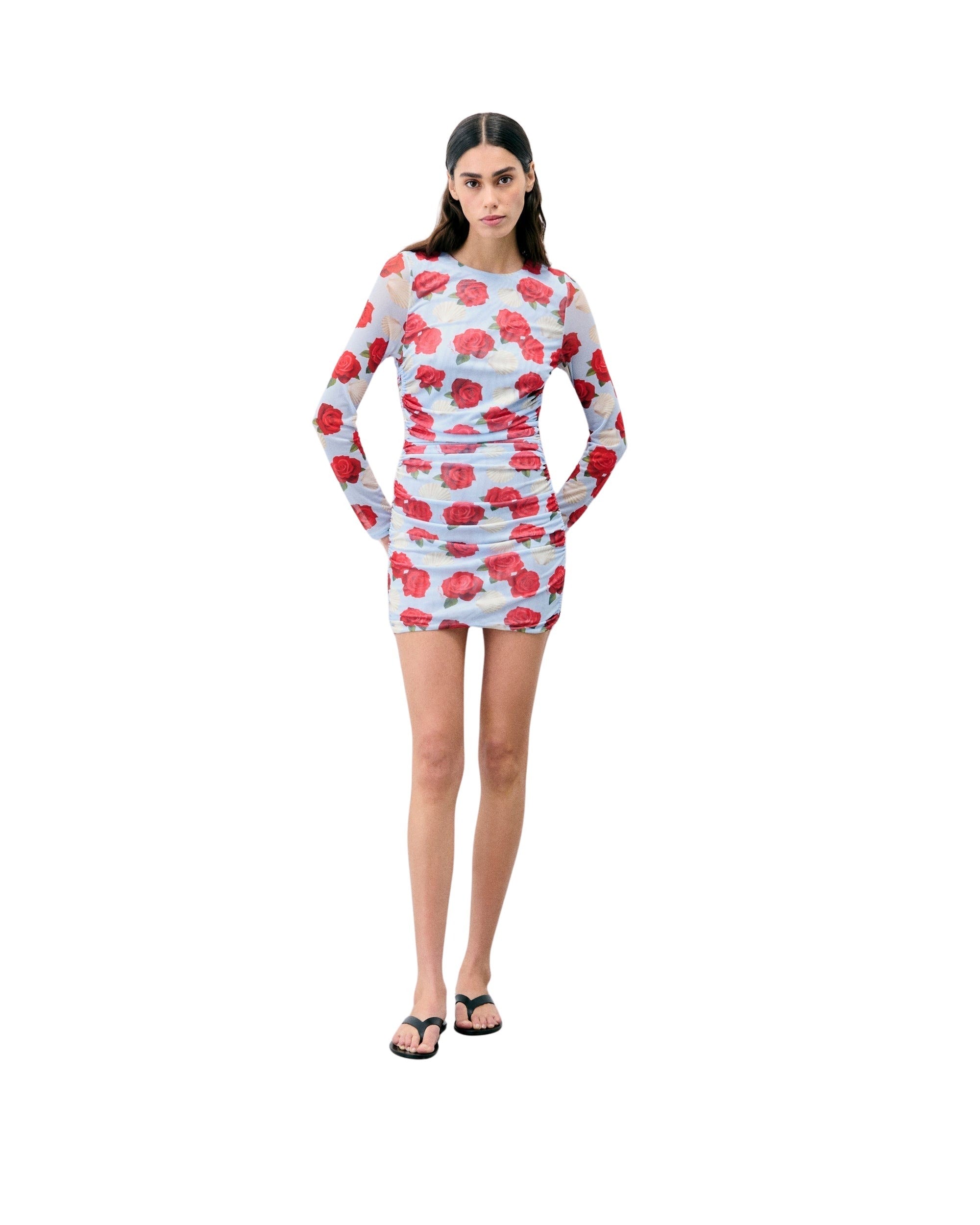 Robe Courte Manche Longue Mesh  - Coquillages Et Crustacés