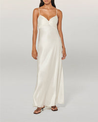 Rosa silk strapless maxi dress - Ecru