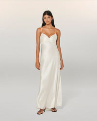 ECRU / DJV / QTY : 7 / Robe Longue Bretelle Rosa - Ecru
